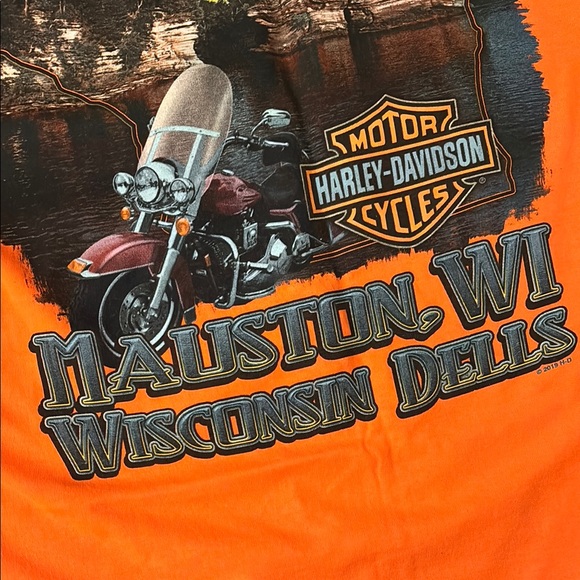 Harley-Davidson Men’s Orange Long Sleeve Shirt SZ M - Picture 7 of 7